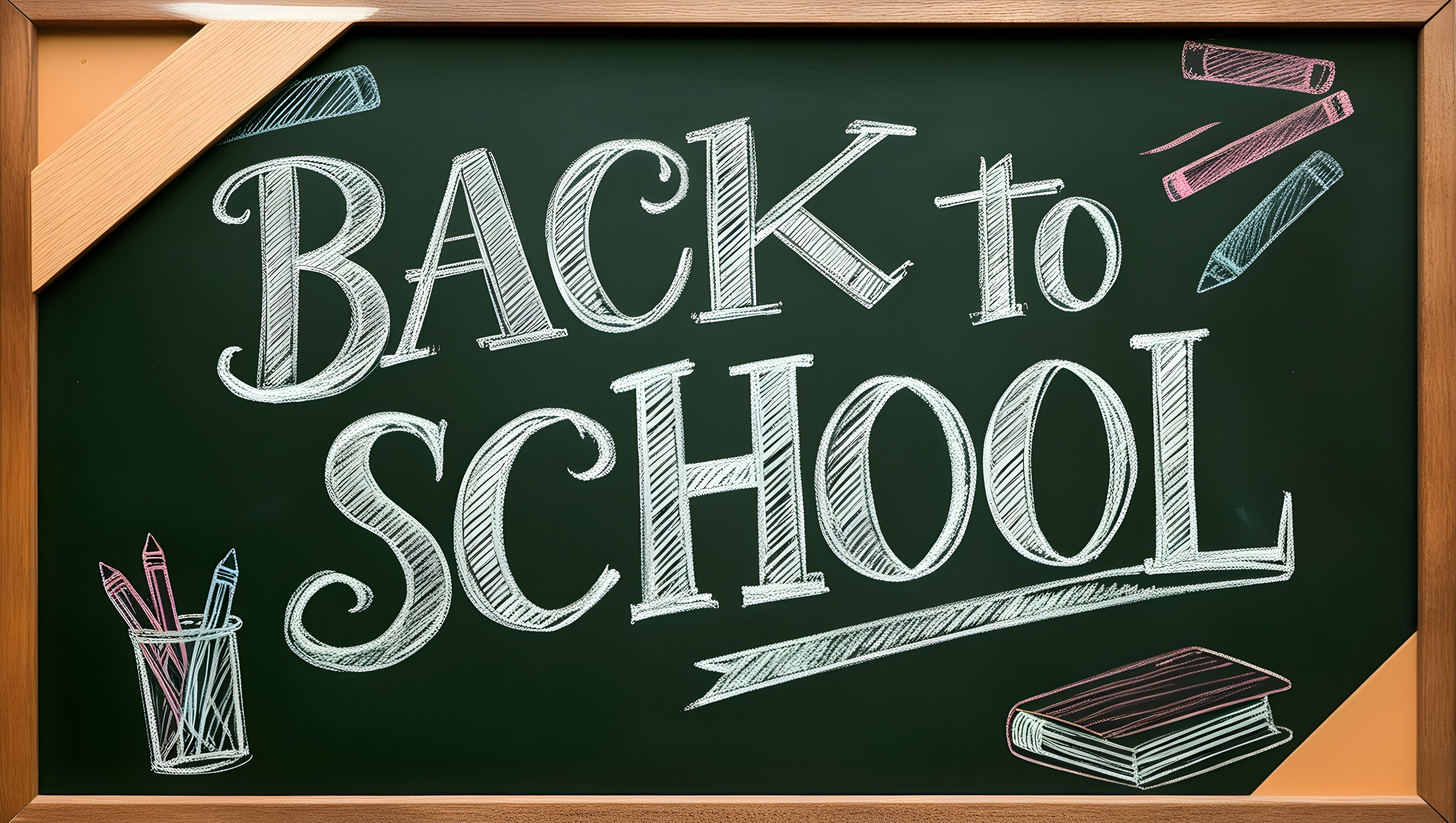 Back to school chalkboard illustration representing our preschool, 2-K/3-K, and early childhood programs
